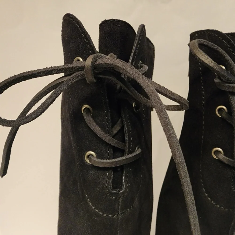 Born Cotto Tall Leather Boots Women's Black Knee-High Zip Up Boots Size 8